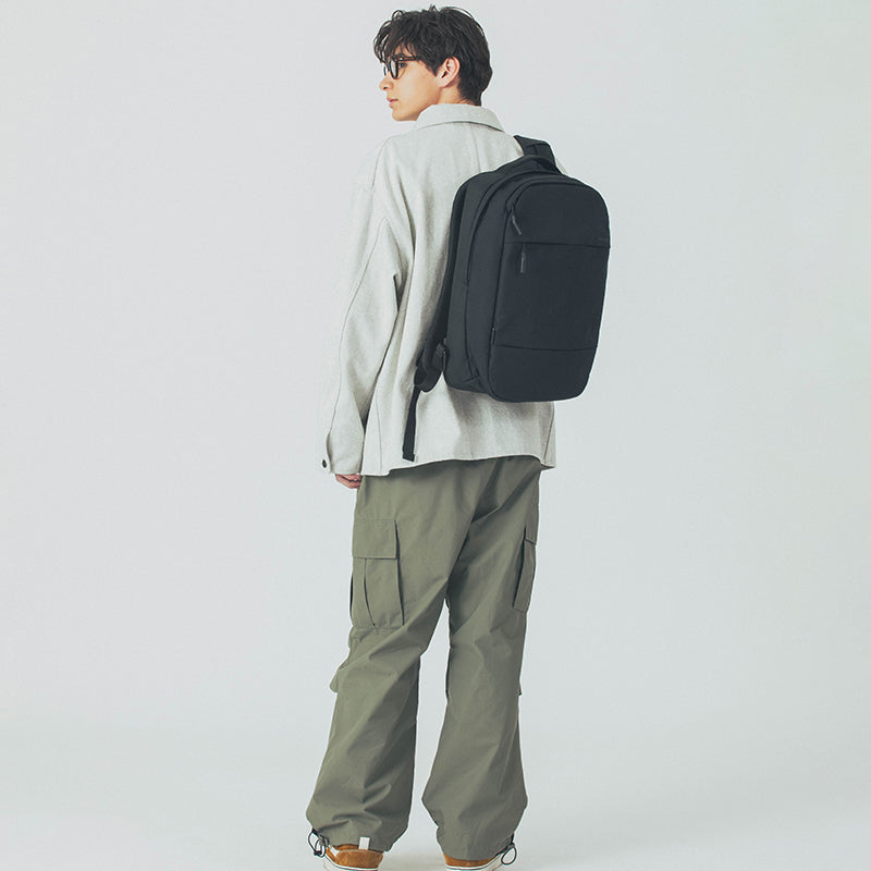 City Compact Backpack With CORDURA Nylon / 19L -Black-
