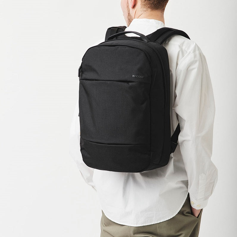 City Compact Backpack With CORDURA Nylon -Black-