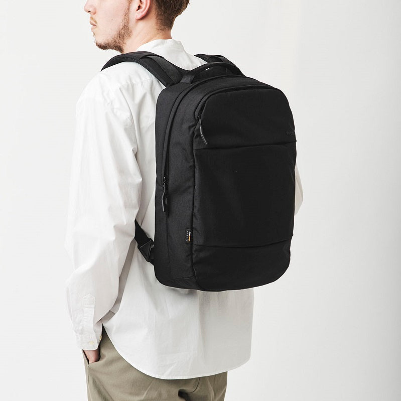 City Compact Backpack With CORDURA Nylon -Black-