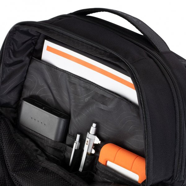 Twill & Leather Backpack -Black-(STORE LIMITED)