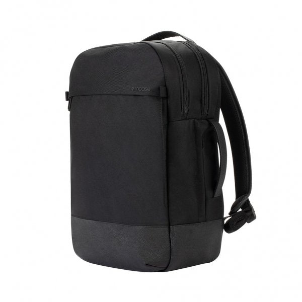 Twill & Leather Backpack -Black-(STORE LIMITED)