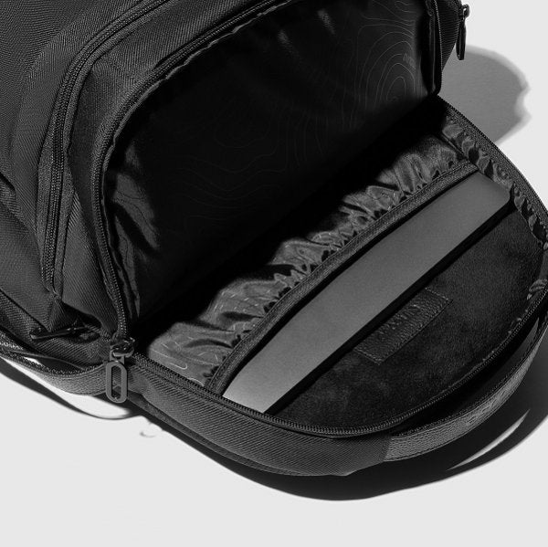 Twill & Leather Backpack -Black-(STORE LIMITED)