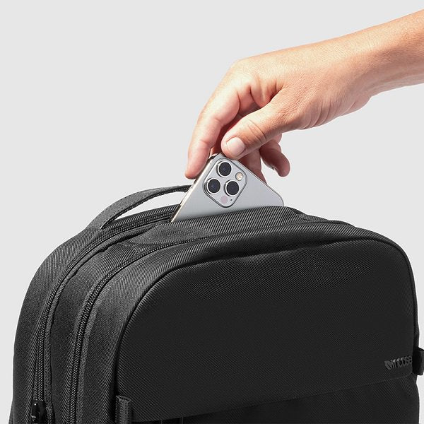 Twill & Leather Backpack -Black-(STORE LIMITED)