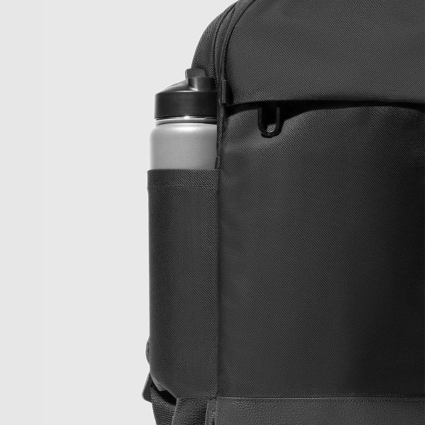 Twill & Leather Backpack -Black-(STORE LIMITED)