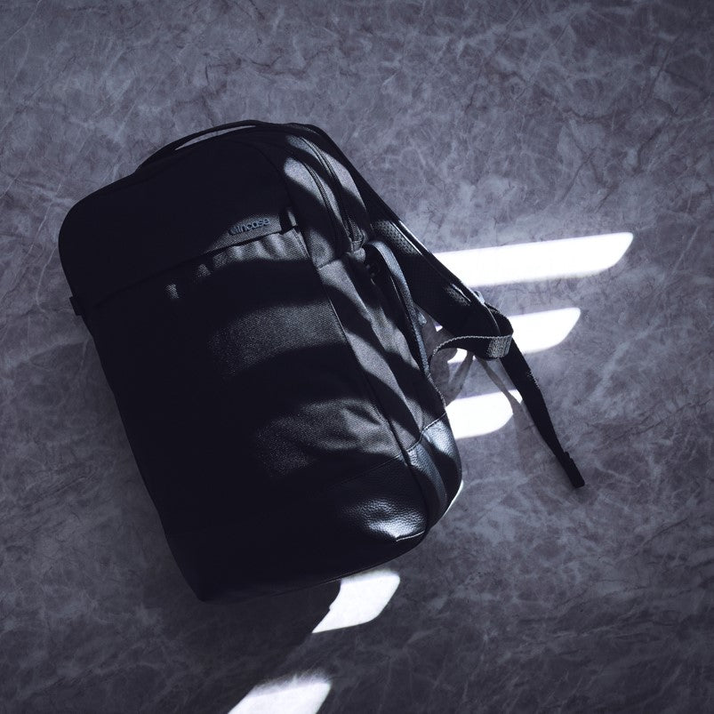 Twill & Leather Backpack -Black-(STORE LIMITED)