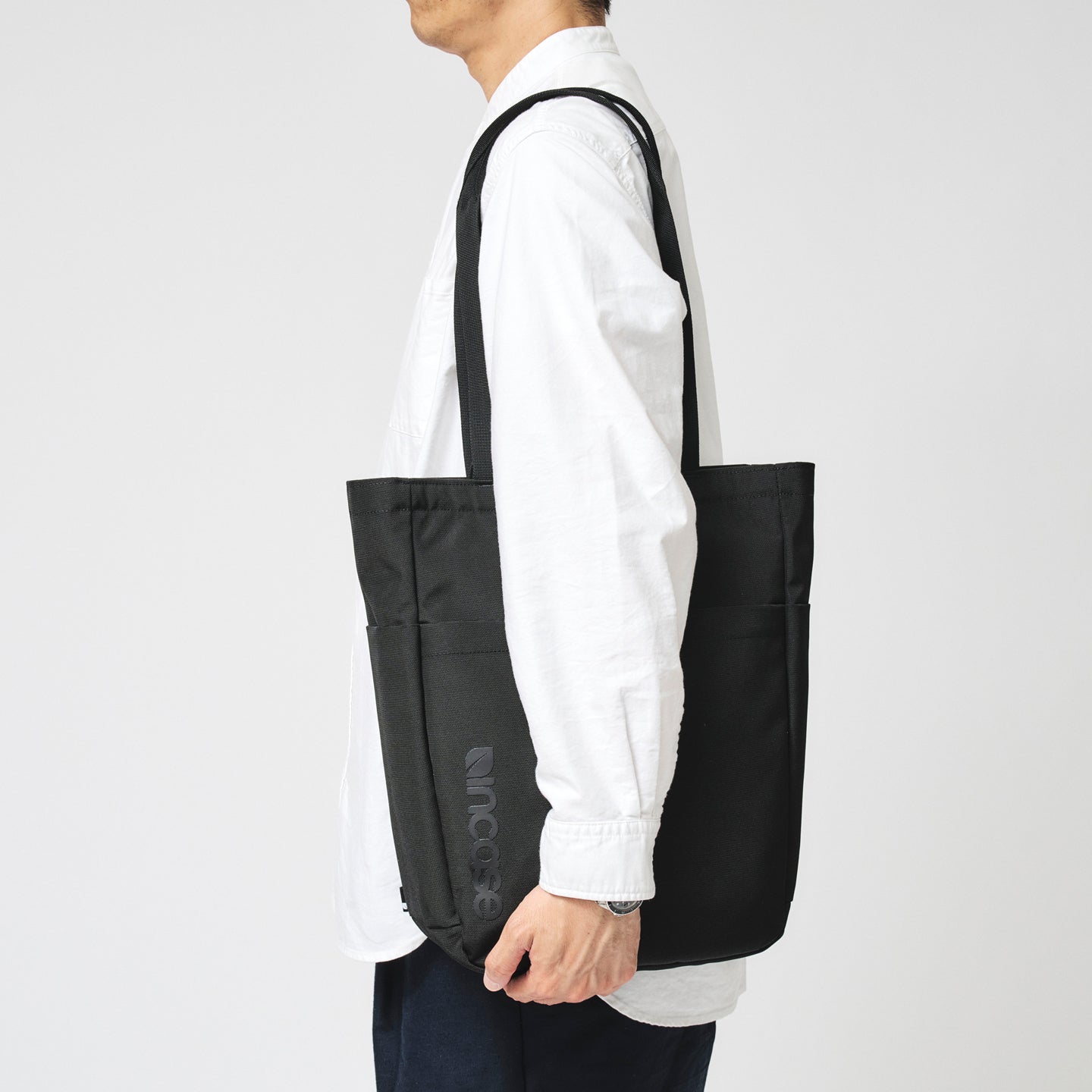 Grid 2-Way Tote Bag 15L -Black-