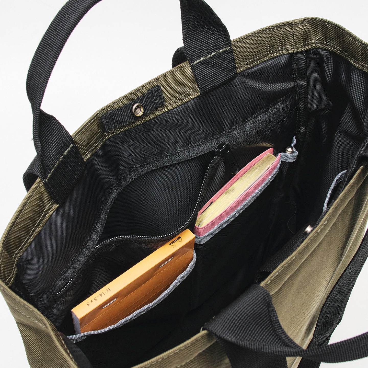 Grid 2-Way Tote Bag 15L -Olive-