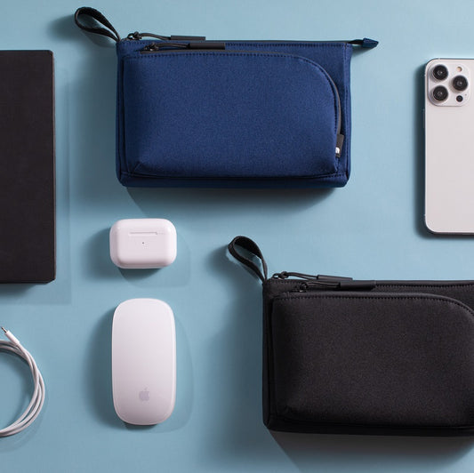 Facet Accessory Organizer in Recycled Twill  -Navy-